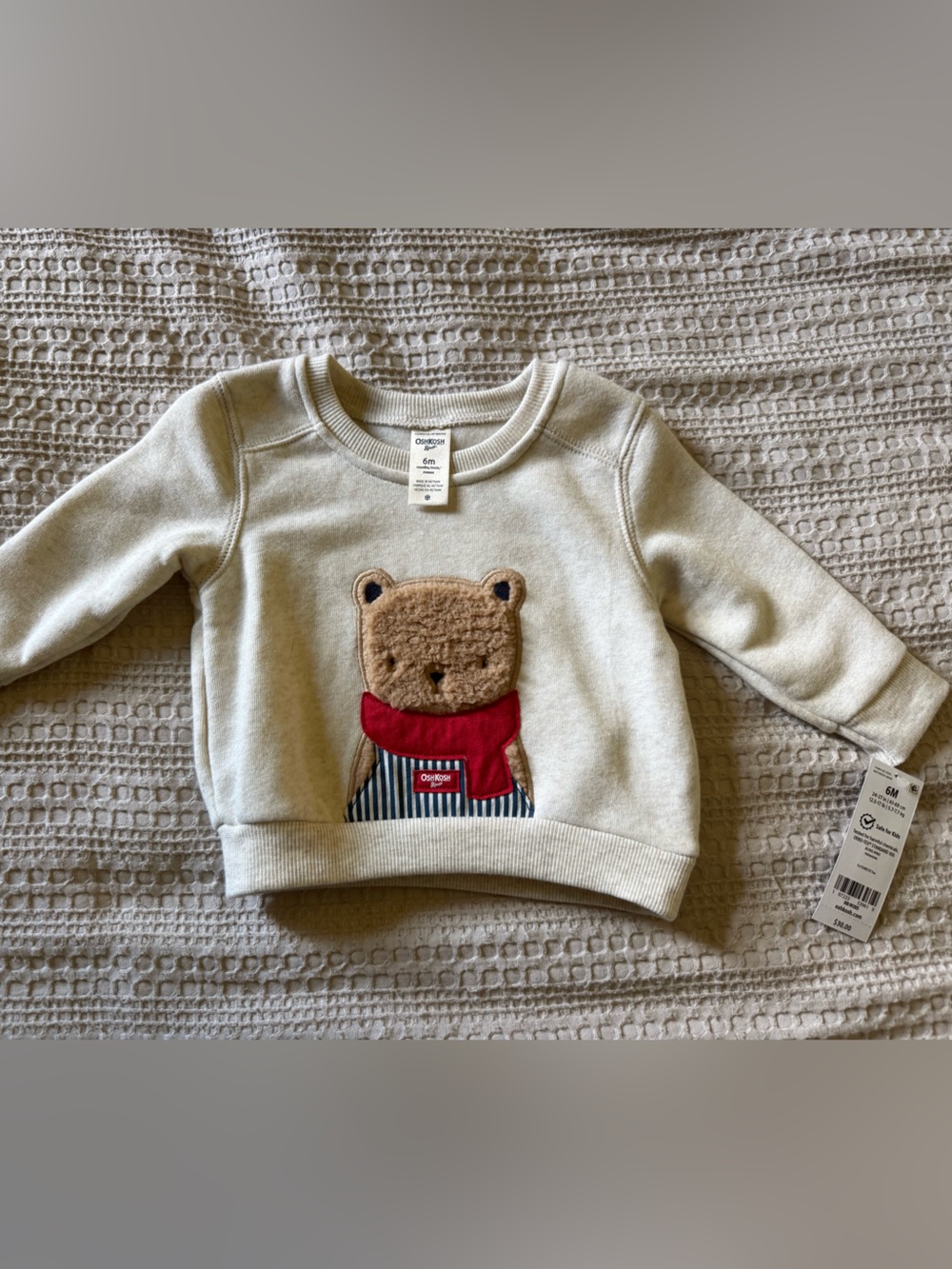 Carter's / OshKosh Cream Sweatshirt with Bear 6months